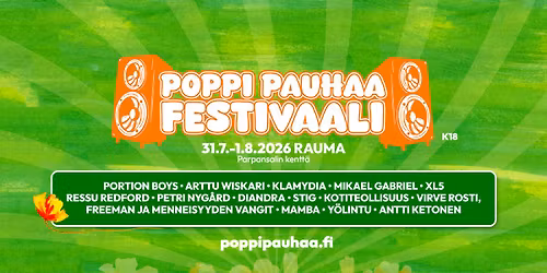 Rauman Poppi Pauhaa -festivaali 31.7.-1.8.2026