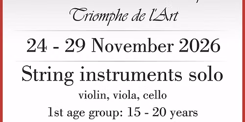 XI. International Music Competition Triomphe de l\u2019Art