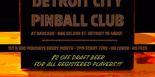 Detroit City Pinball Club @Barcade