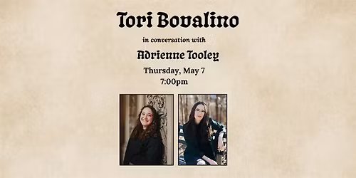 Tori Bovalino in conversation with Adrienne Tooley