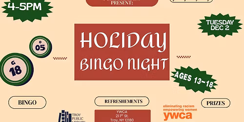 Teen Holiday Bingo