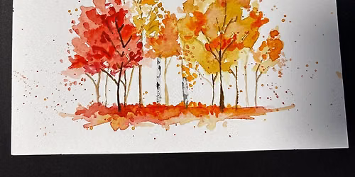 Autumn Glow Fall Watercolor and Line Art workshop with Rebecca Fagga