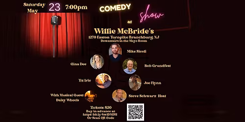 Comedy Night at Willie McBride's Branchburg NJ Saturday May 23 at 7:00 PM