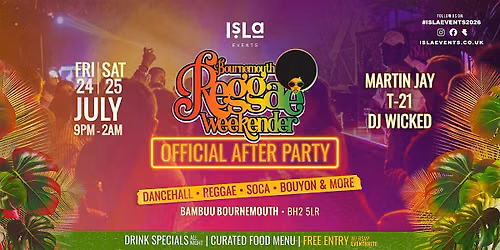 Bournemouth Reggae Weekender 2026 Official After Party