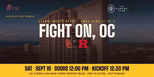 USC Alumni Watch Party at The Elwood Club: Trojans at Rutgers