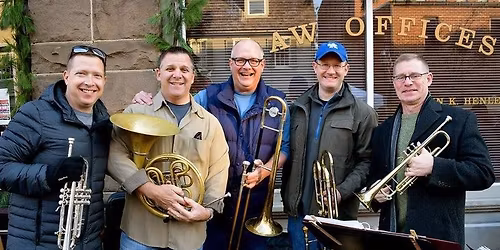 Christmas music in the Biergarten with the The Bayfield Brass Quintet