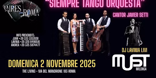 Gran Milonga "SIEMPRE TANGO ORQUESTA" - Dj Lavinia Livi - Domenica 2 Novembre 2025