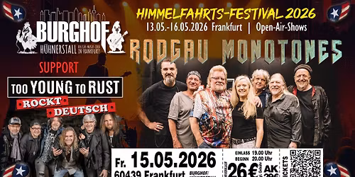 RODGAU MONOTONES | Support: Too Young To Rust - LIVE im Burghof H\u00fchnerstall