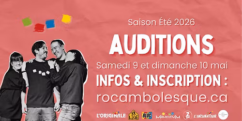 Auditions d'impro \/ Recrutement de la Rocambolesque - Saison \u00c9T\u00c9 2026 | Trouve ta place !