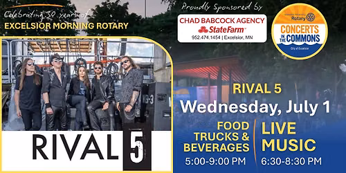 Excelsior Morning Rotary\u2019s CONCERTS IN THE COMMONS \u2013 Rival 5