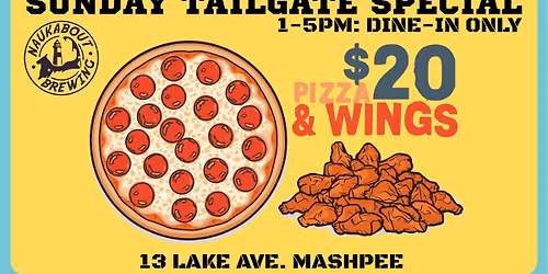 Sunday Funday Tailgate Bundle Special $20 Pizza & Wings