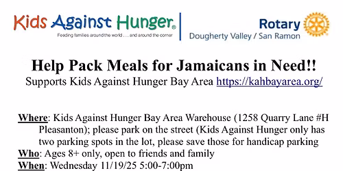 Kids Against Hunger Packing Event for Jamaica