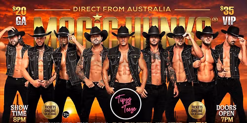Nov 5th: Morgantown, WV- MAGIC HUNKS\u00ae AUSTRALIAN TAKEOVER at Tipsy Teeze Music Hall