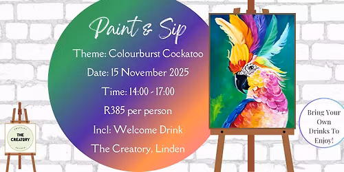 Paint & Sip: Colourburst Cockatoo