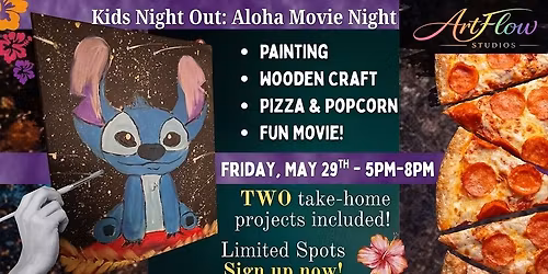 ArtFlow Kids Night Out: Aloha Movie Night (Quad Cities \u2013 Moline, IL)