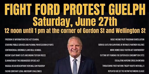 Fight Ford Protest Guelph 