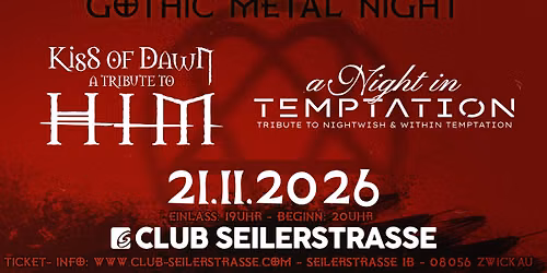 GOTHIC METAL NIGHT \/ a tribute to Nightwish, Within Temptation & HIM