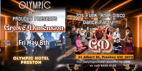 Groove Dimension Live - RNB-70s FUNK & DISCO DANCE PARTY