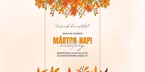 M\u00e1rton-napi mulats\u00e1g | Bork\u00f3stol\u00f3k, kacsa-rillette \u00e9s \u00e9l\u0151 zene