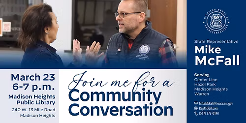 March Community Conversation with Rep. McFall