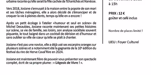 Go\u00fbter spectacle - Humour avec Josiane de Li\u00e8ge