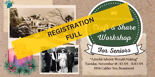 Craft & Share Workshop for Seniors \u2013 A Joyful Advent: Wreath Making