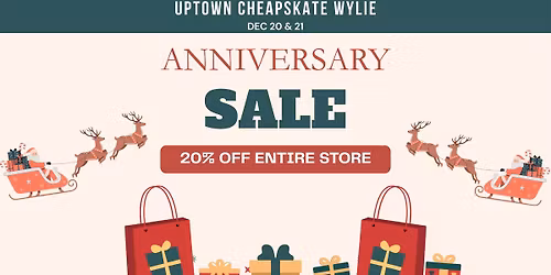 Anniversary Sale: 20% OFF Everything!