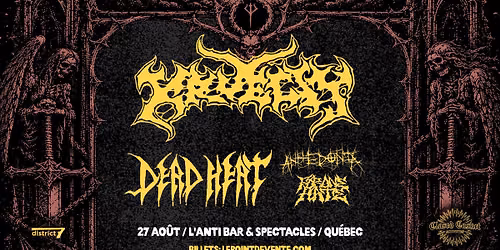 Kruelty, Dead Heat, Anhedonia, For One Hate \/\/ Jeudi 27 aout 2026  \/\/ L'Anti Bar & Spectacles
