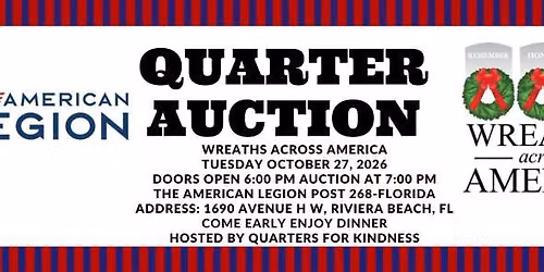 Quarter Auction for Wreaths Across America at  South Florida National Cemetery