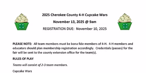 Cherokee County Cupcake Wars 2025