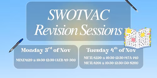 Mining and Metallurgy SWOTVAC Revision Sessions