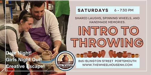Intro to Wheel Throwing! Saturday Nights!