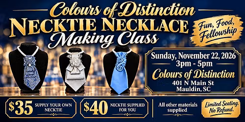 Necktie necklace making class