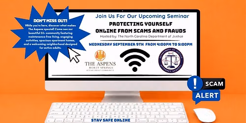 Upcoming Seminar: Protecting Yourself Online From Scams and Fraud
