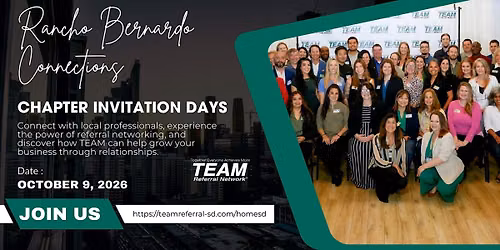 Invitation Day Rancho Bernardo Networking: Gain Business with Referrals