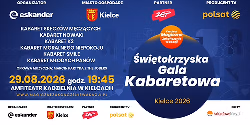 29.08.2026 Kielce \u2022 \u015awi\u0119tokrzyska Gala Kabaretowa Kielce 2026 - rejestracja TV POLSAT