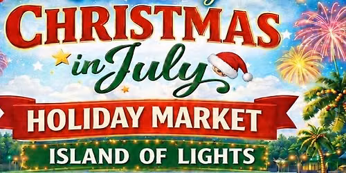 Carolina Beach Market Christmas in July Featuring island of Lights