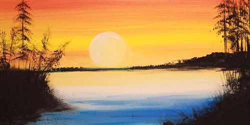 Epsom\/Newmarket - Sip & Paint Sat(3pm)with Welcome Drink & Dessert +10% off menu - Golden Sunsetns