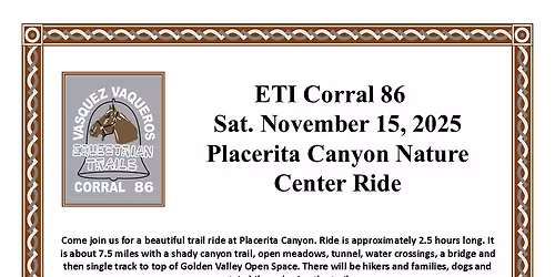 Placerita Canyon Nature Center Ride