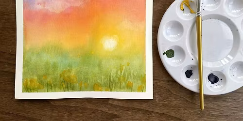 Watercolor Summer Sunset
