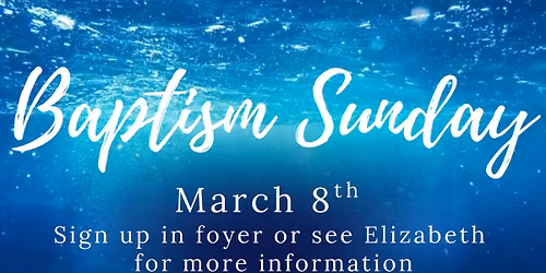 Baptism Sunday