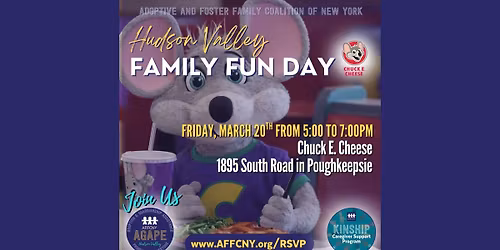 Hudson Valley AGAPE & KCSP Family Fun Day at Chuck E. Cheese in Poughkeepsie