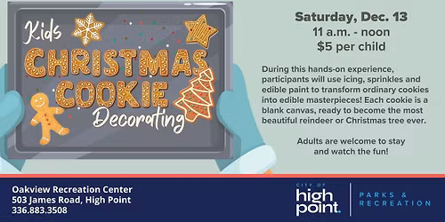 Kids Christmas Cookie Decorating at Oakview Recreation Center