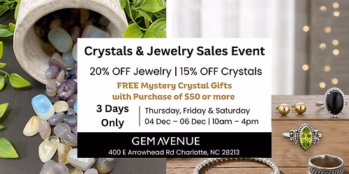 Crystal & Jewelry Mega Sale \u2013 Free Mystery Gift!