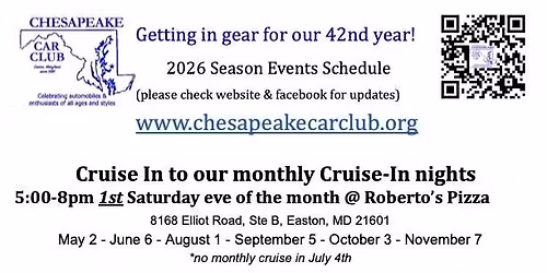 CCC 2026 Monthly Cruise-In Nights