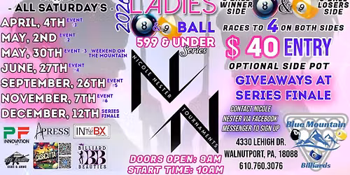 NN Ladies 599 & Under 8\/9 Ball Event #5