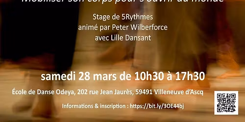 Stage et Atelier : Danse des 5Rythmes\u00aeavec Peter WILBERFORCE 