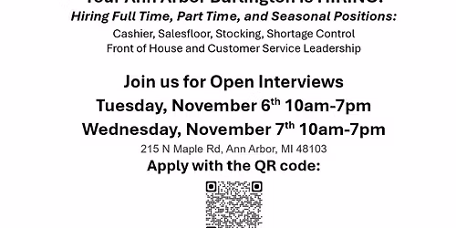 Burlington Ann Arbor Open Interviews