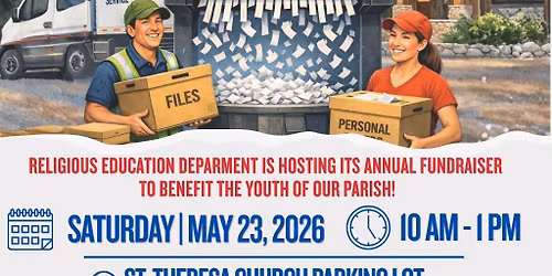 Shredding fundraiser to benefit the youth of our parish!