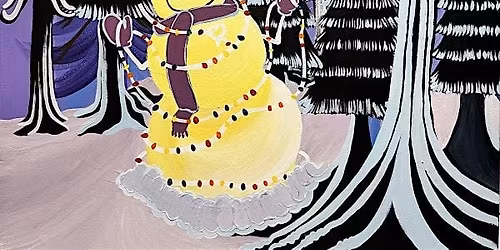 Adorable Lighted Snowman paint and sip painting event at River City Brewing